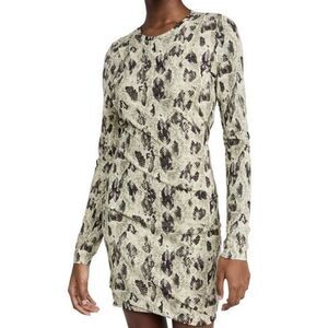 NWOT Rag & Bone Poppy Snakeskin Pattern Ruched Mini Dress Women’s Medium